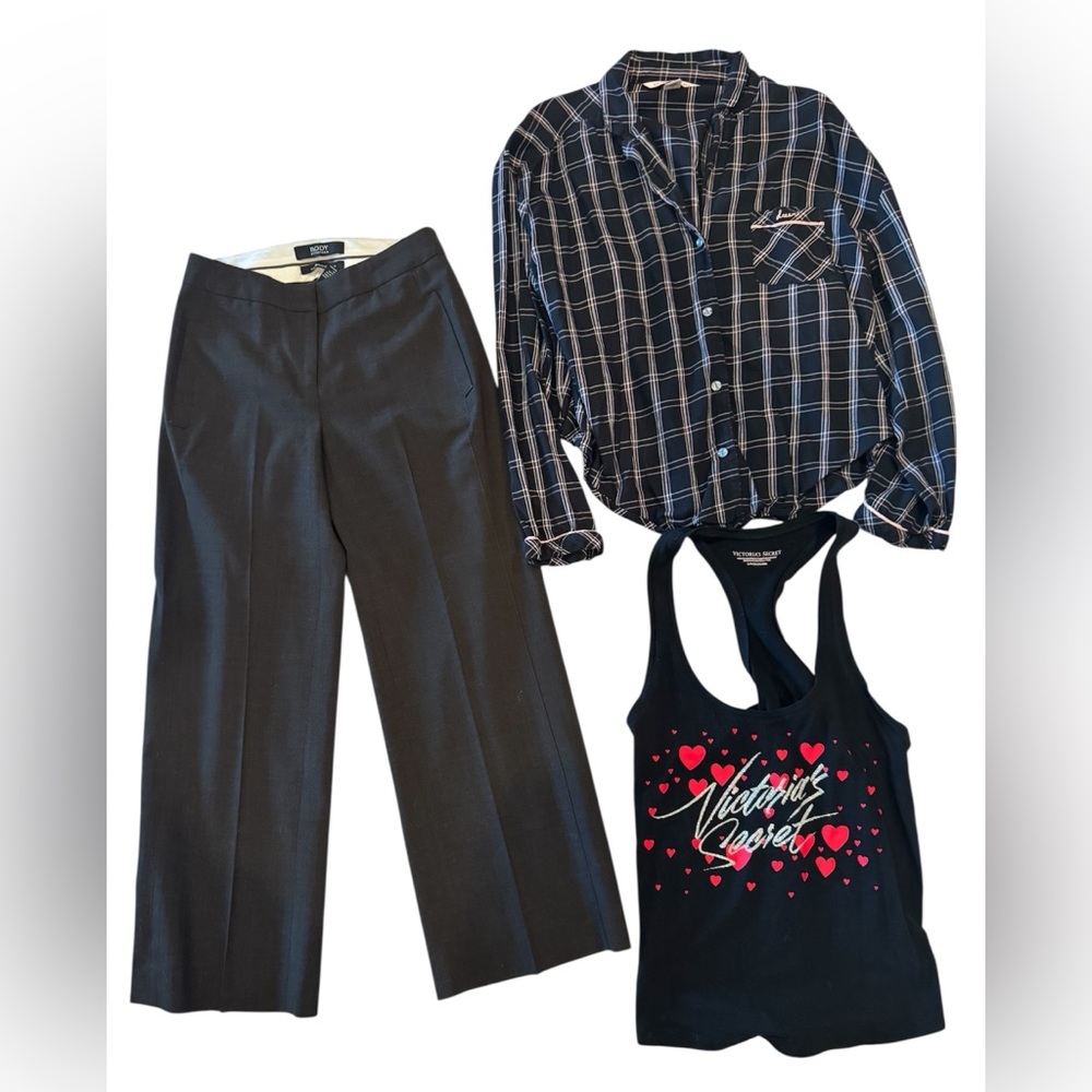 Victoria’s Secret Bundle Dress Pants 0 Short, PJ Shirt M, Tank S ~ Work, Lounge